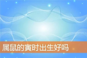 生肖鼠出生在寅时的命运